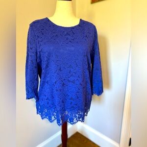 Royal blue lace top